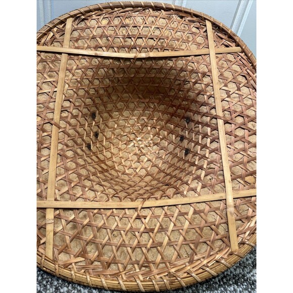 Vintage Old Chinese / Vietnam Woven Colonial Empire Hat Great Condition Decor main image 8